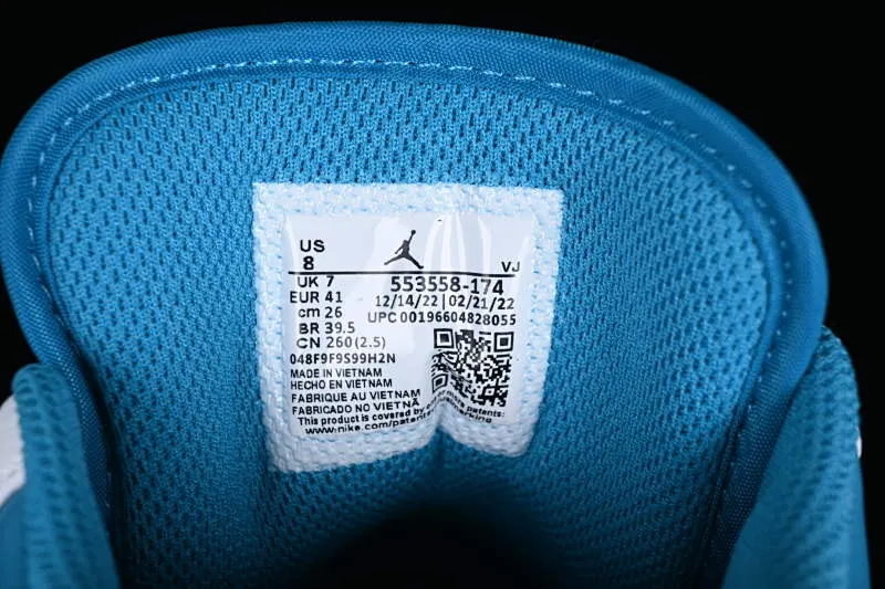 All categories Air Jordan Jordan series basketball shoes Air Jordan 1 Low Air Jordan 1 Low "Aquatone" AJ1 Joe 1 blue and white low-top cultural basketball shoes 553558-174